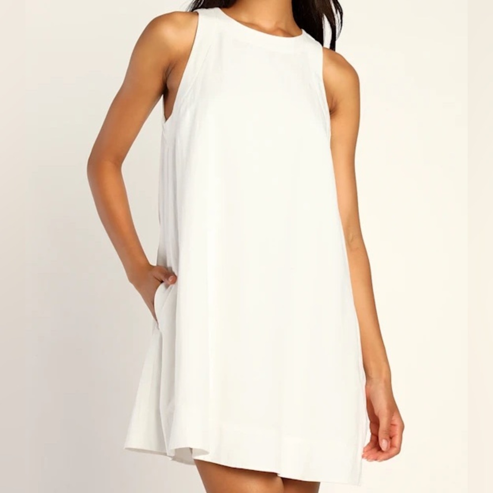 Linen Mini Shift Dress from A New Day- Fresh White- NWT